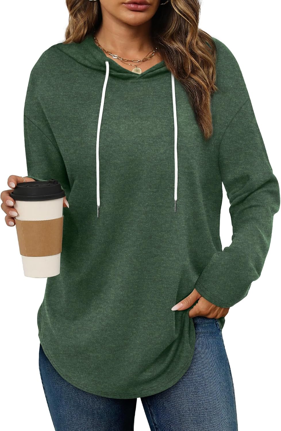 Addie – Plaid Hoodie Long-Sleeve Top for Women
