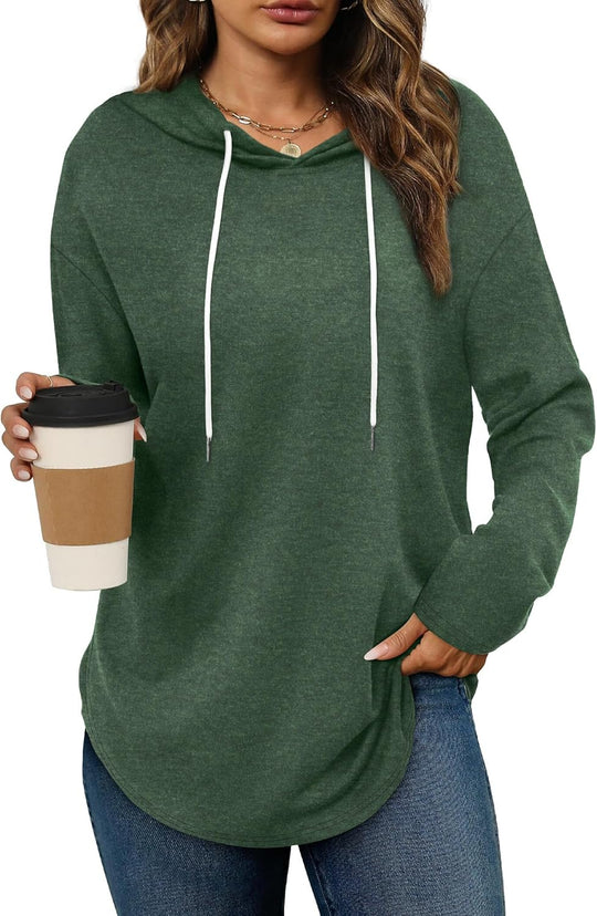 Addie – Plaid Hoodie Long-Sleeve Top for Women