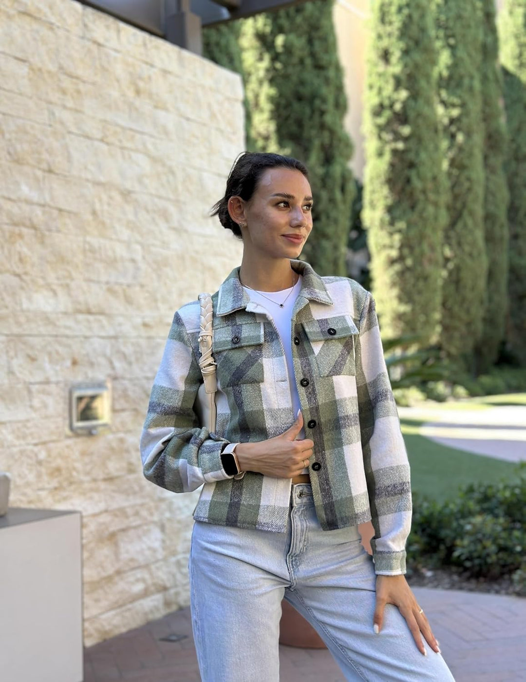 Danica – Plaid Button-Up Shacket for Women