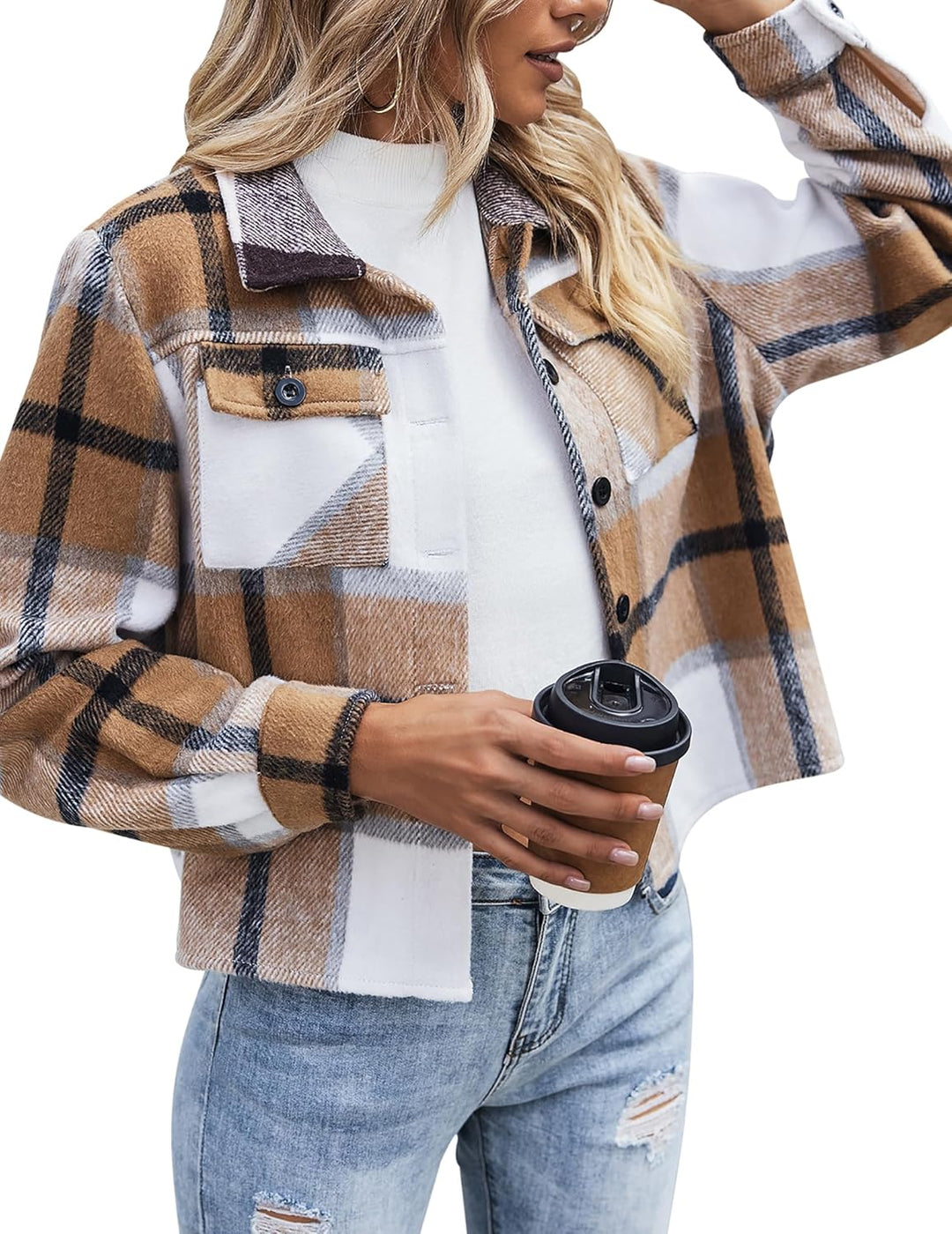 Danica – Plaid Button-Up Shacket for Women