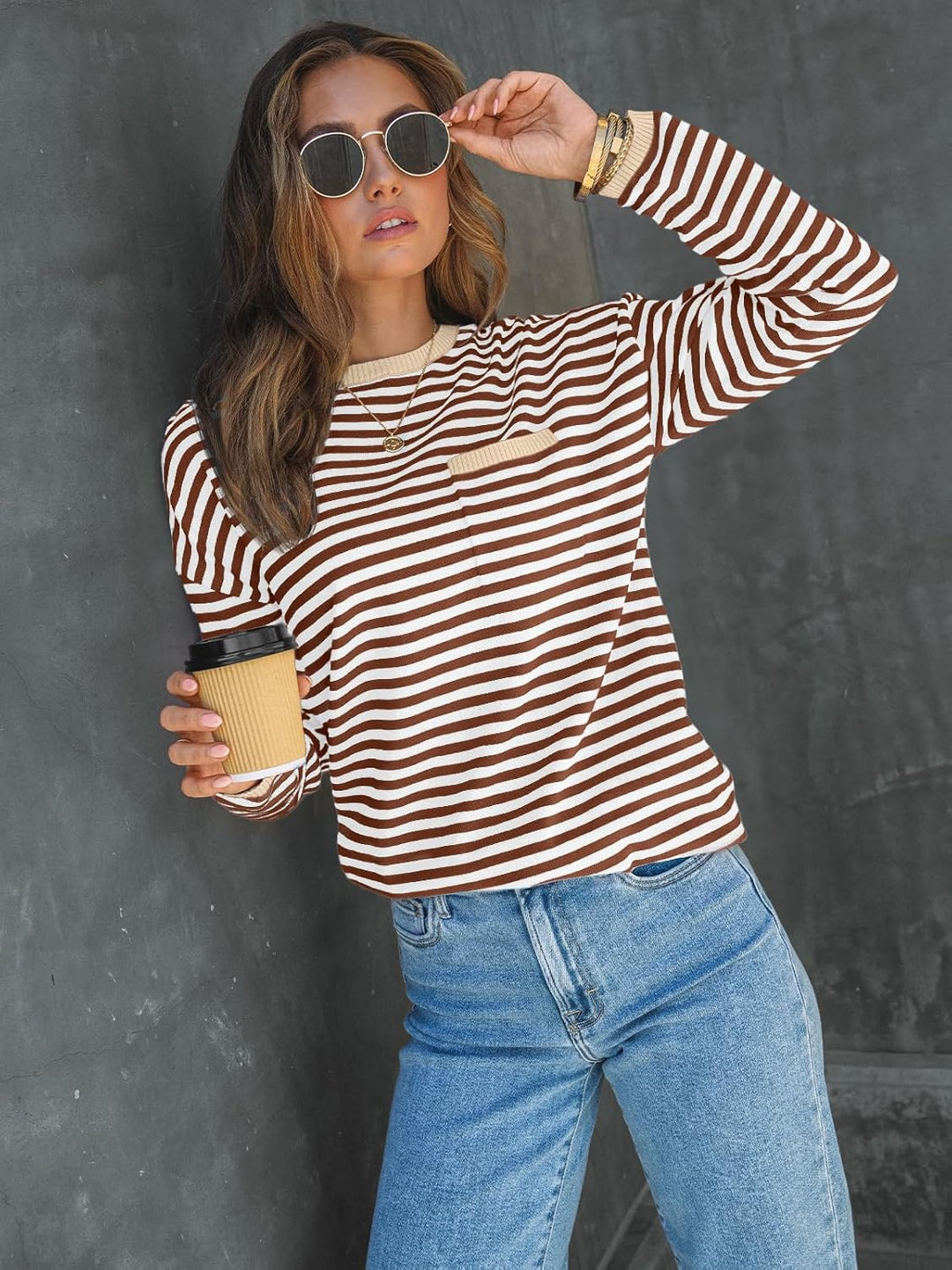 Cierra – Striped Long-Sleeve Casual Top for Women