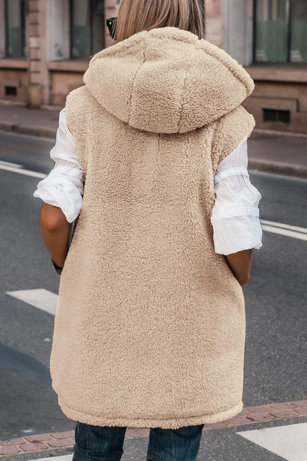 Kayleigh – Long Hooded Puffer Vest for Women