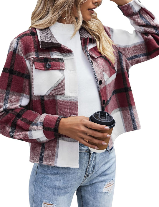 Danica – Plaid Button-Up Shacket for Women