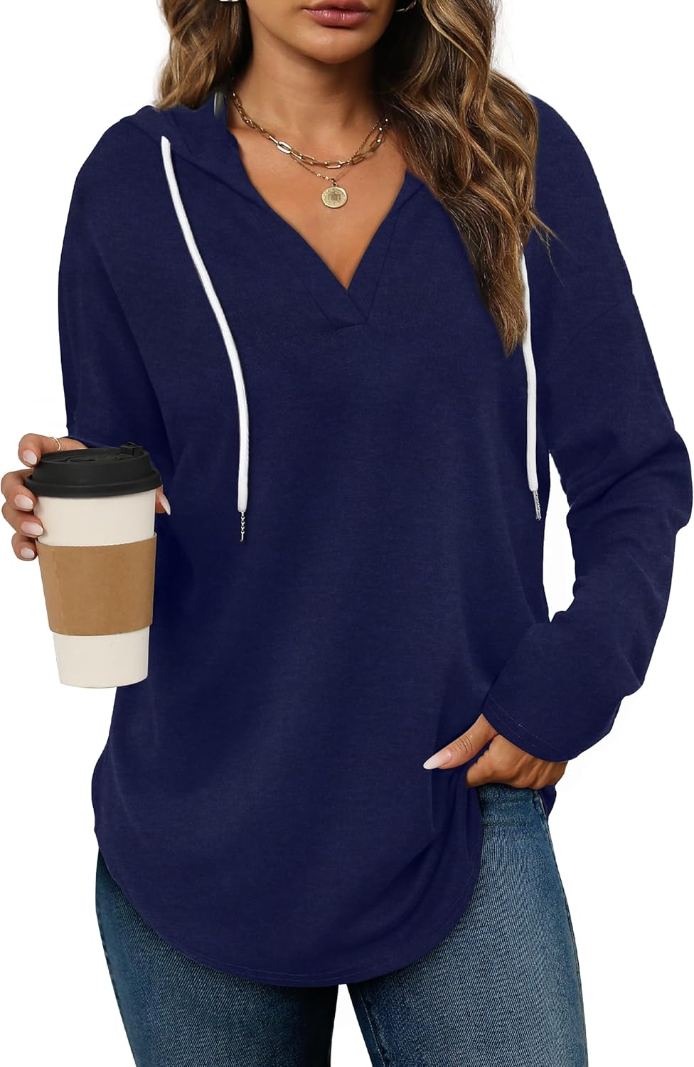 Addie – Plaid Hoodie Long-Sleeve Top for Women