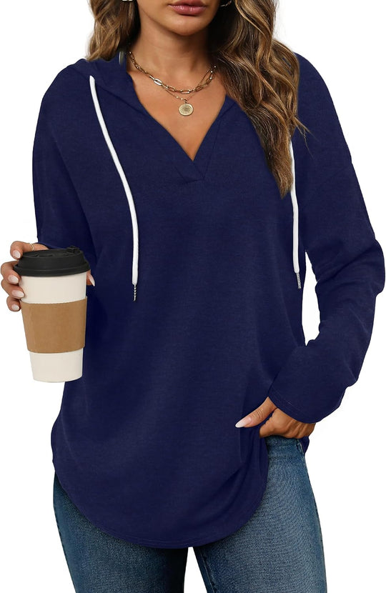Addie – Plaid Hoodie Long-Sleeve Top for Women