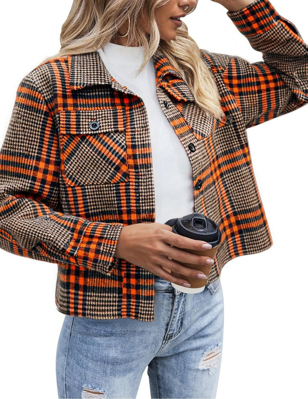 Danica – Plaid Button-Up Shacket for Women