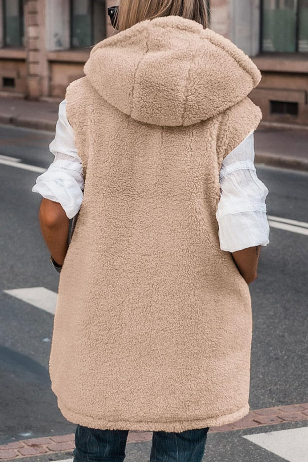 Kayleigh – Long Hooded Puffer Vest for Women
