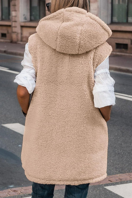 Kayleigh – Long Hooded Puffer Vest for Women