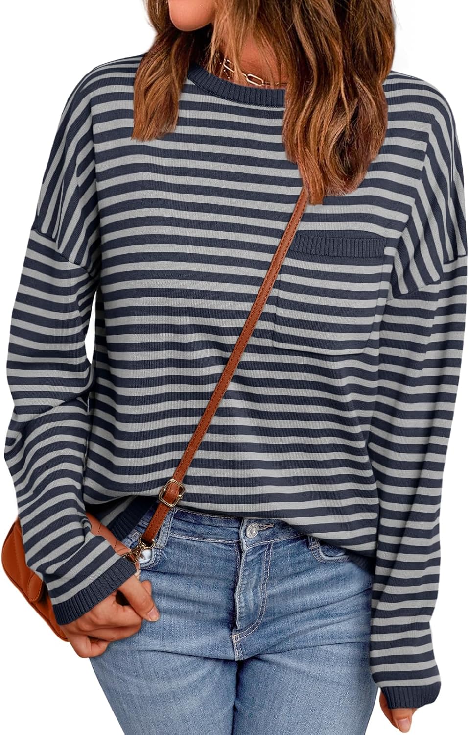 Cierra – Striped Long-Sleeve Casual Top for Women