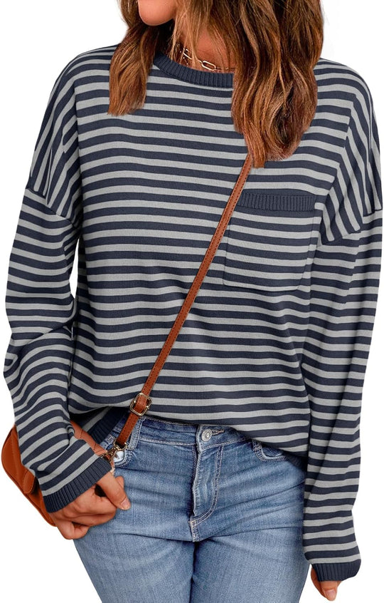 Cierra – Striped Long-Sleeve Casual Top for Women