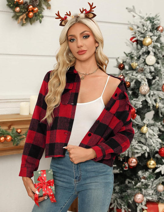Danica – Plaid Button-Up Shacket for Women