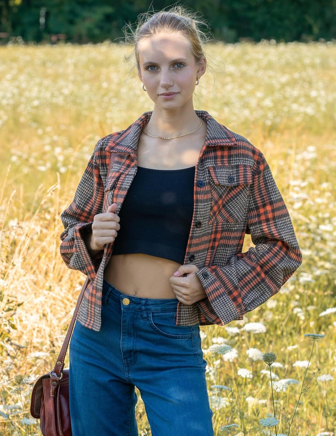 Danica – Plaid Button-Up Shacket for Women