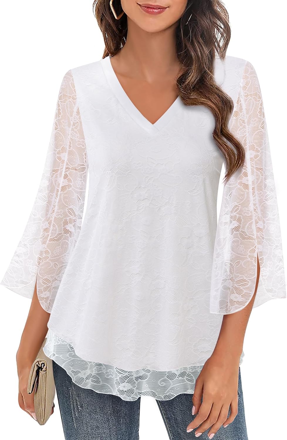 Justitia – Flowy 3/4 Sleeve Chiffon Blouse for Women