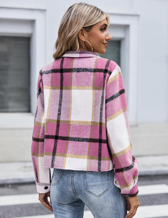 Danica – Plaid Button-Up Shacket for Women