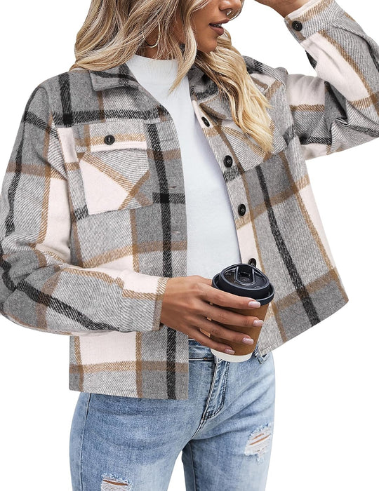 Danica – Plaid Button-Up Shacket for Women