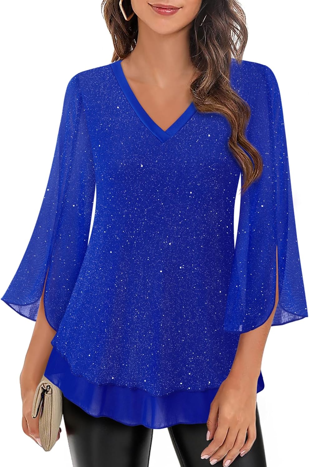 Justitia – Flowy 3/4 Sleeve Chiffon Blouse for Women
