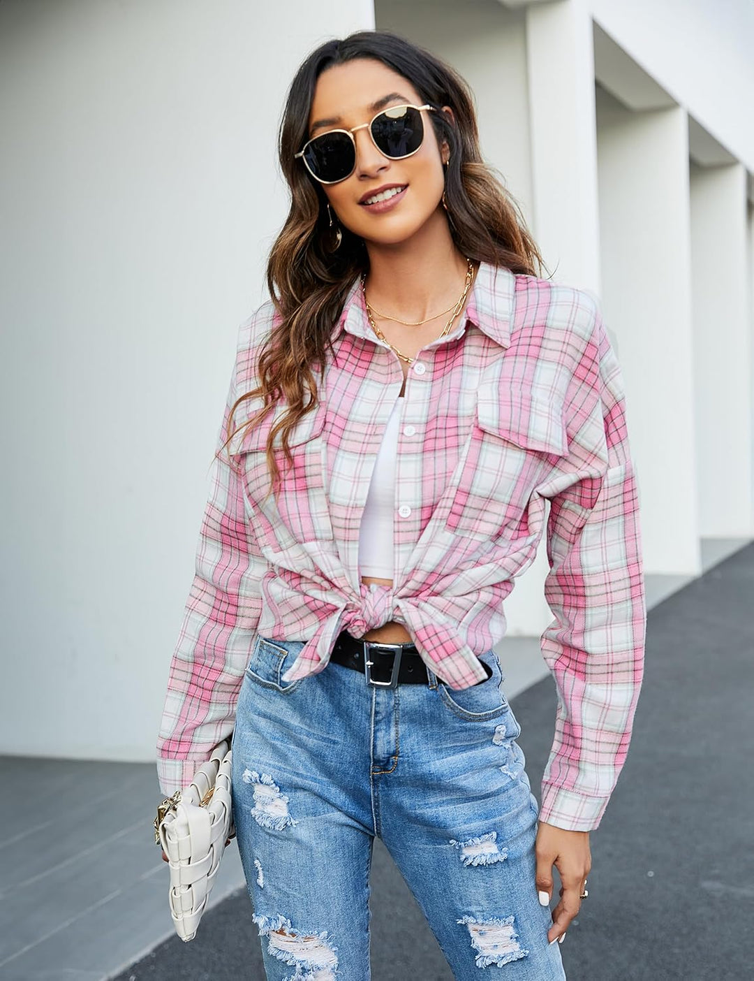 Taryn – Casual Plaid Button-Up Shirt for Women