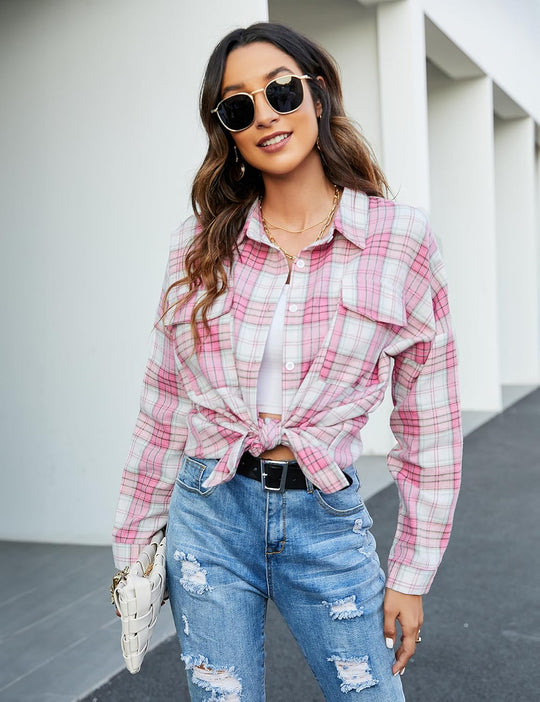 Taryn – Casual Plaid Button-Up Shirt for Women