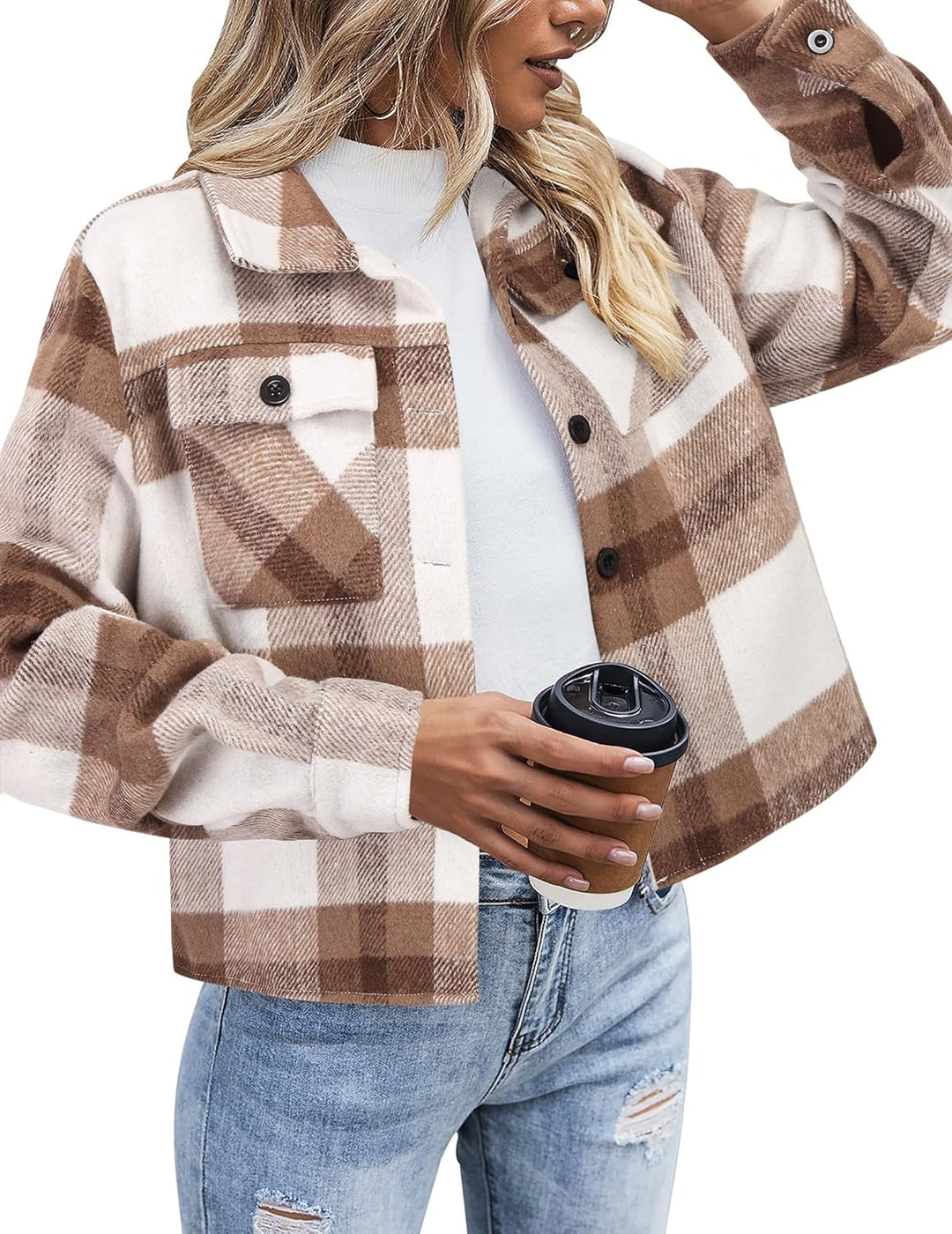 Danica – Plaid Button-Up Shacket for Women
