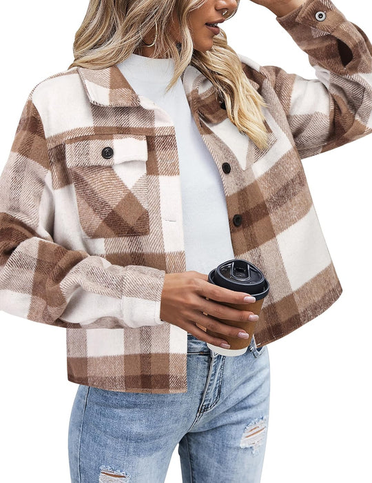 Danica – Plaid Button-Up Shacket for Women