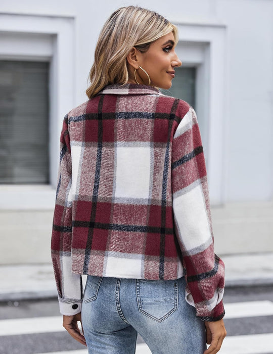 Danica – Plaid Button-Up Shacket for Women