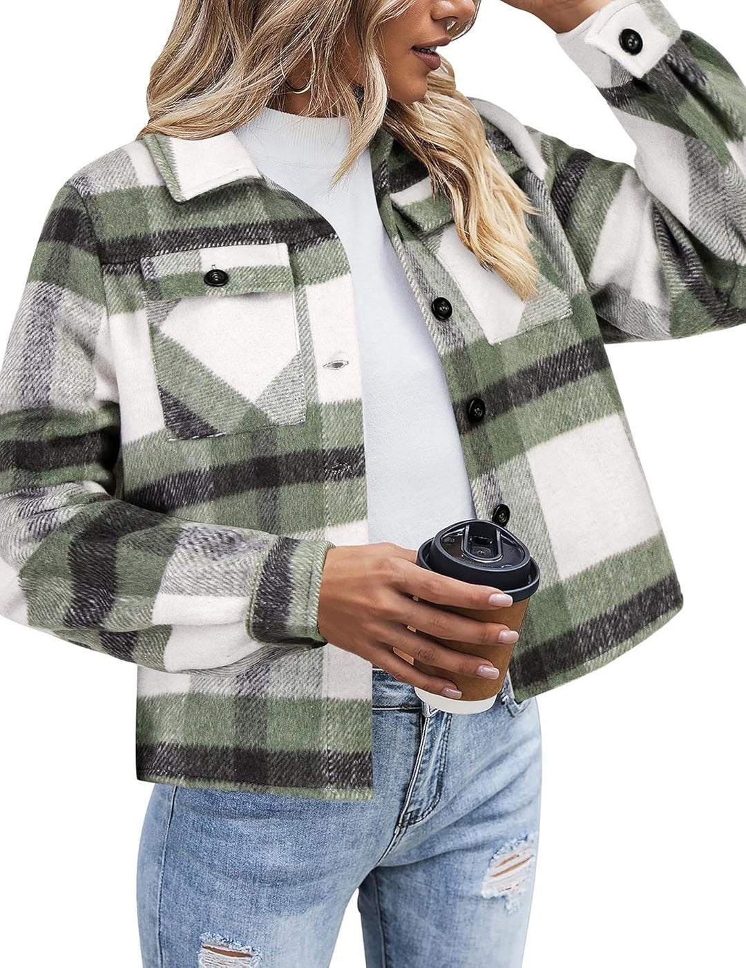Danica – Plaid Button-Up Shacket for Women