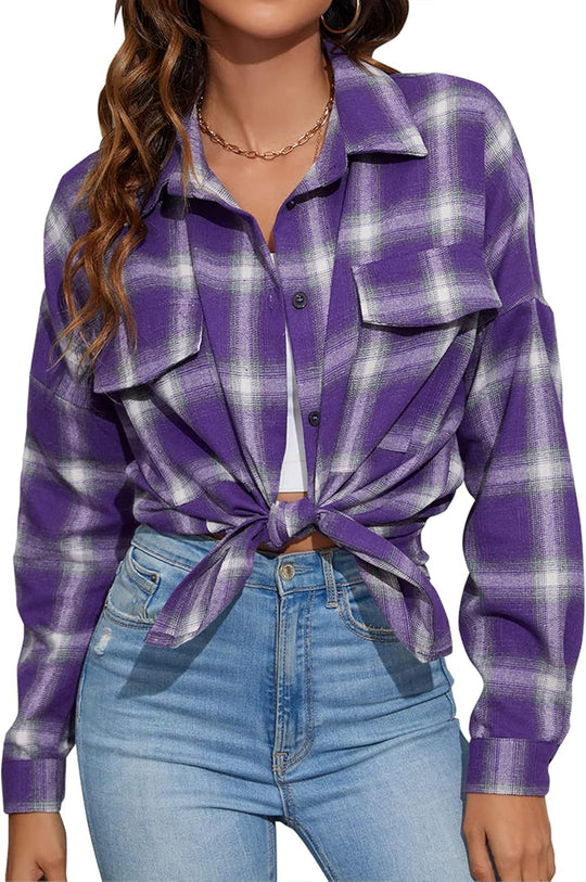 Taryn – Casual Plaid Button-Up Shirt for Women