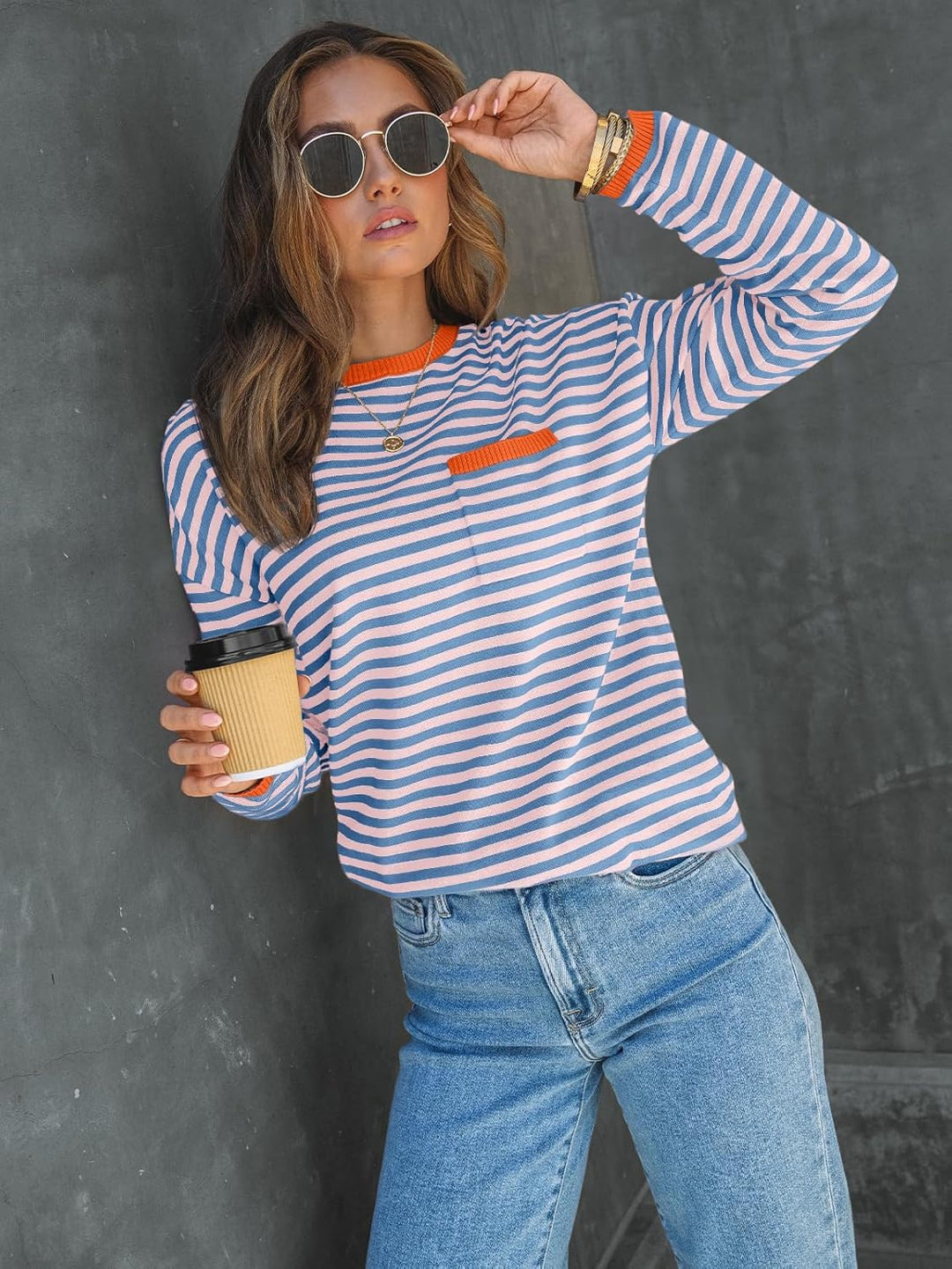Cierra – Striped Long-Sleeve Casual Top for Women