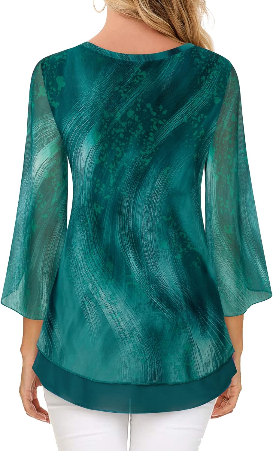 Justitia – Flowy 3/4 Sleeve Chiffon Blouse for Women