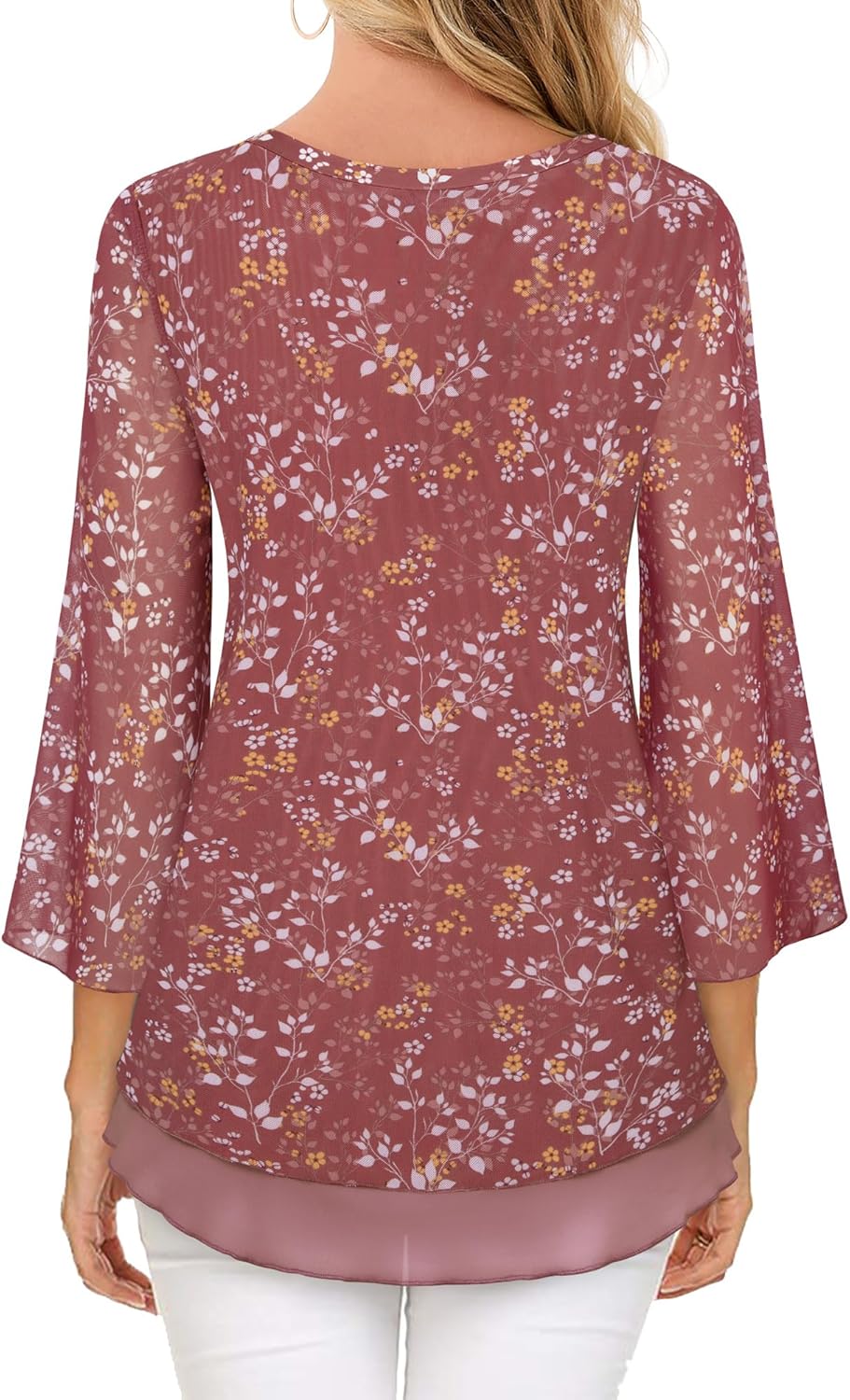 Justitia – Flowy 3/4 Sleeve Chiffon Blouse for Women