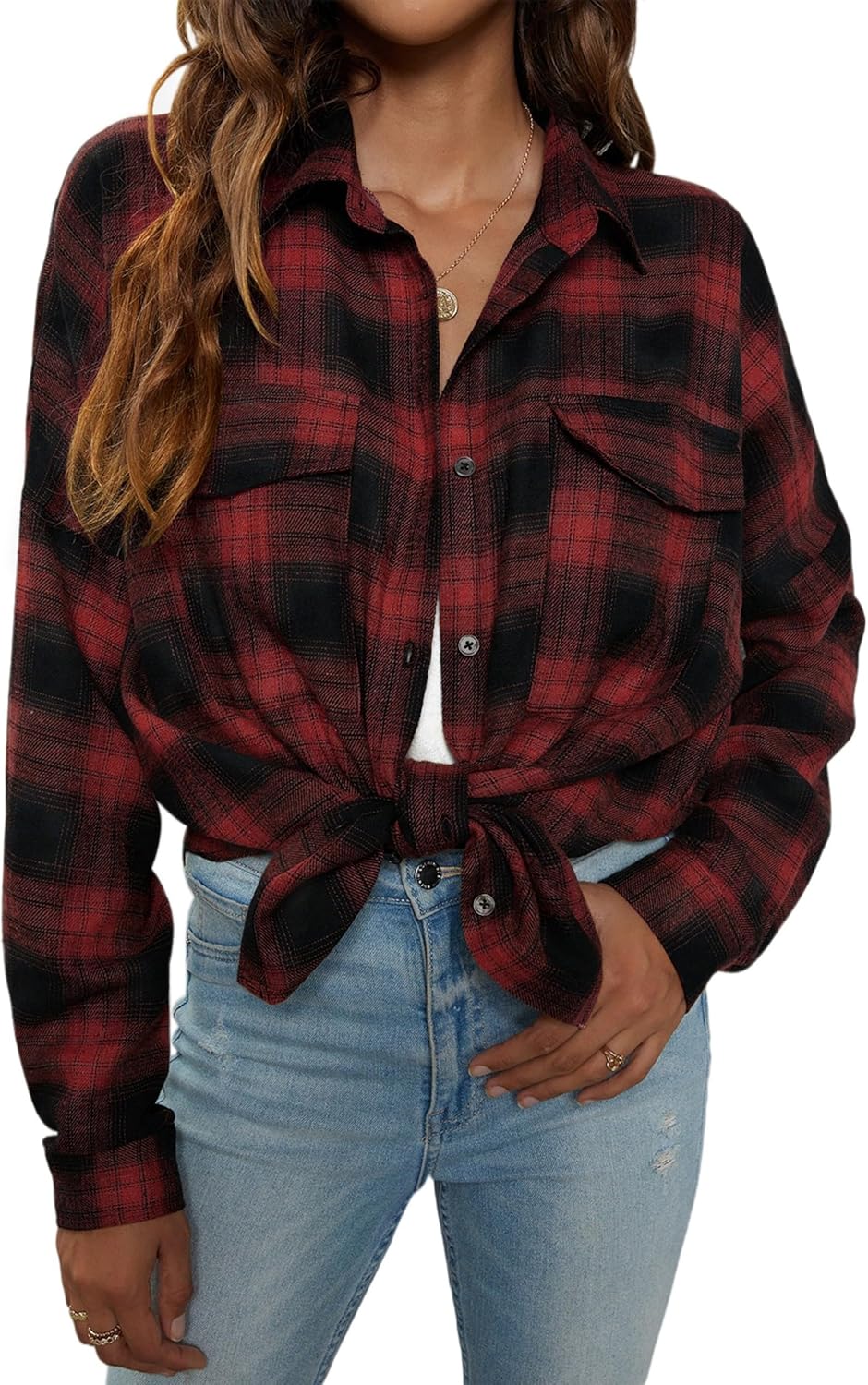 Taryn – Casual Plaid Button-Up Shirt for Women