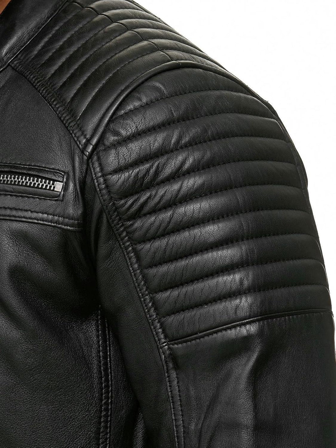 Enzo – Classic Faux Leather Biker Jacket for Men