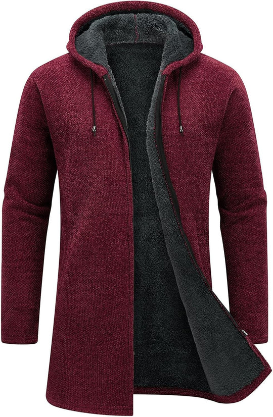 Marcell – Hooded Sherpa-Lined Cardigan Jacket for Men