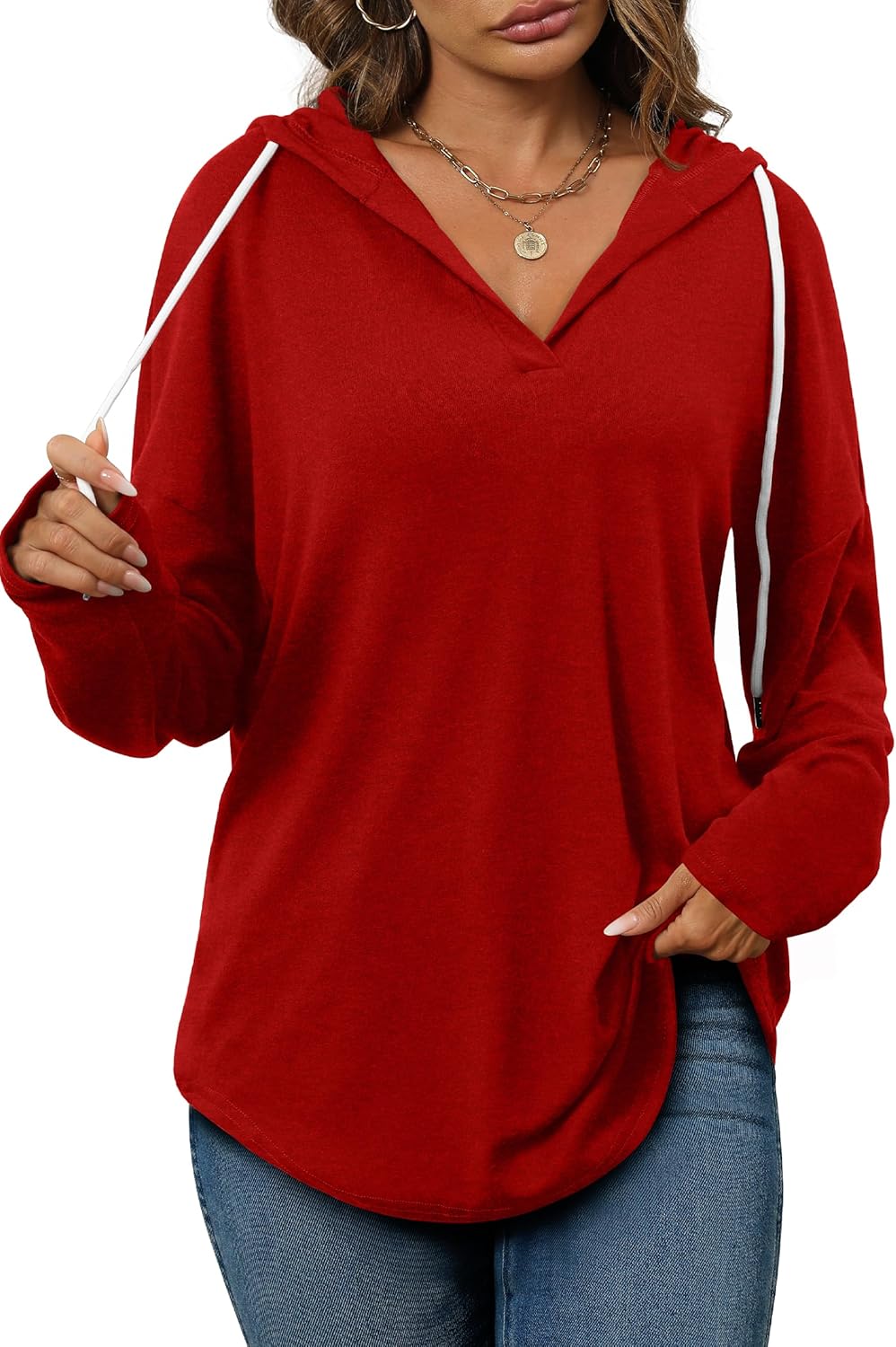 Addie – Plaid Hoodie Long-Sleeve Top for Women