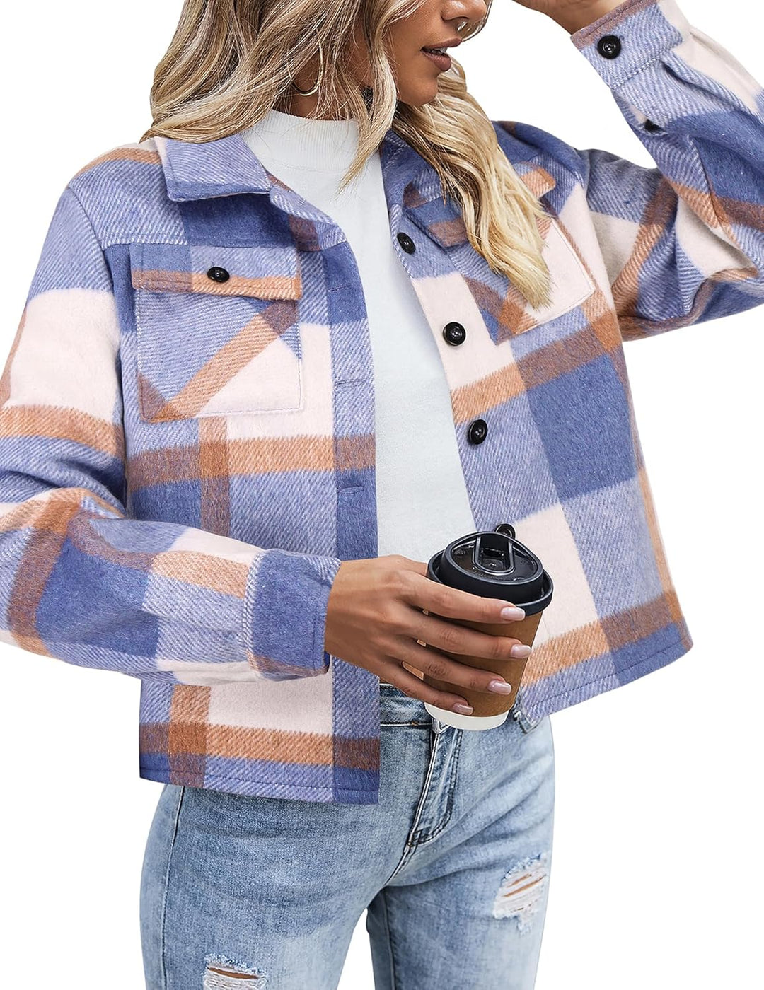 Danica – Plaid Button-Up Shacket for Women