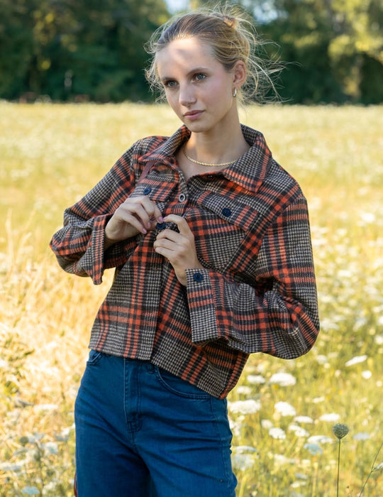 Danica – Plaid Button-Up Shacket for Women