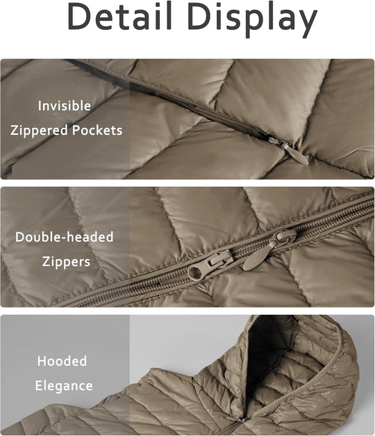 Jaimee – Long Hooded Down Puffer Vest for Women