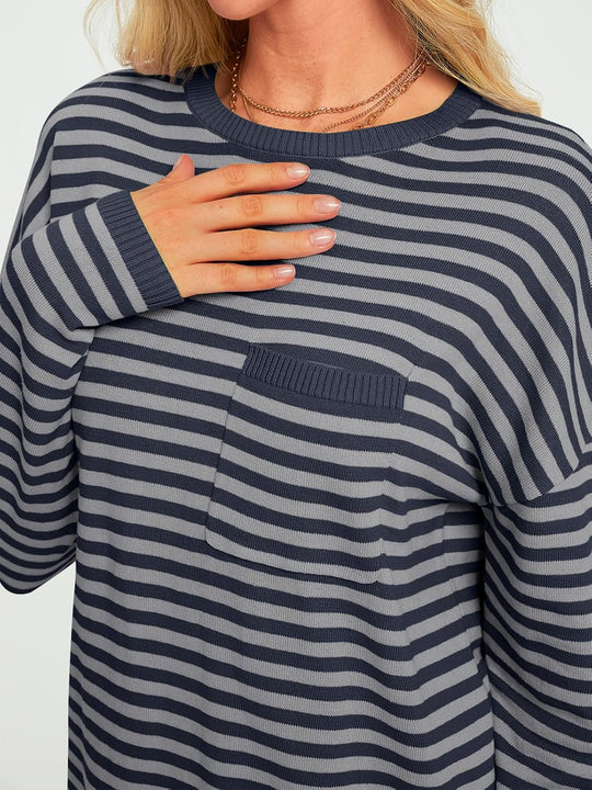 Cierra – Striped Long-Sleeve Casual Top for Women
