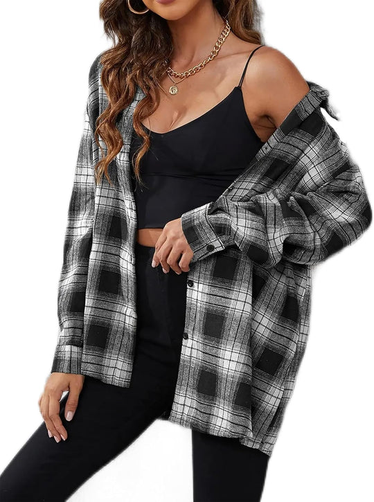 Arizona – Classic Plaid Button-Up Shirt for Women