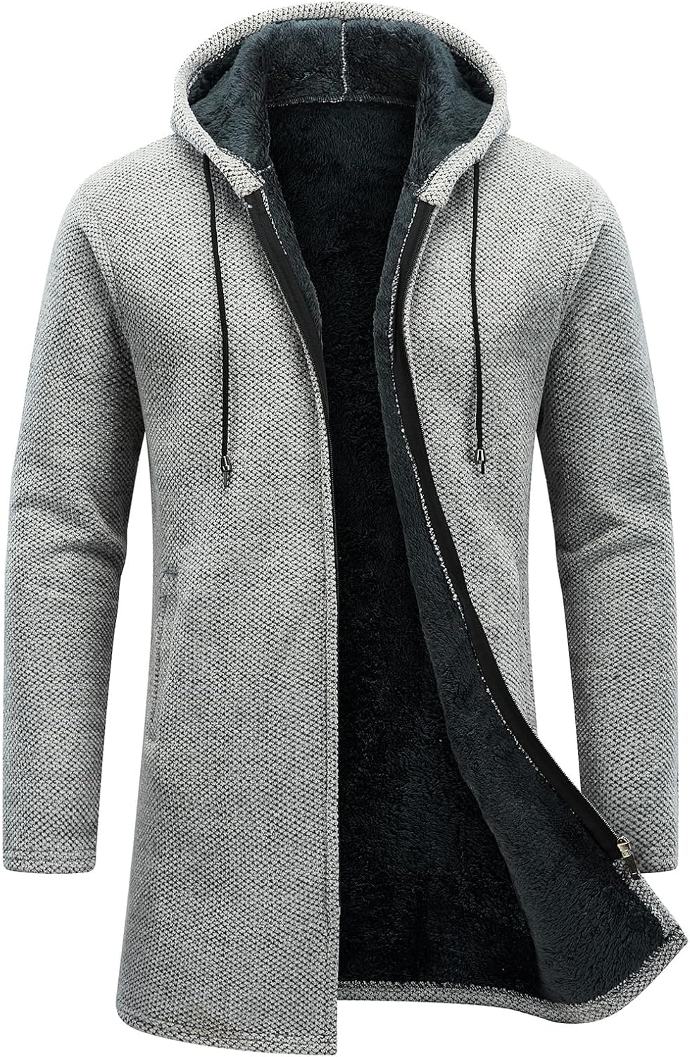 Marcell – Hooded Sherpa-Lined Cardigan Jacket for Men