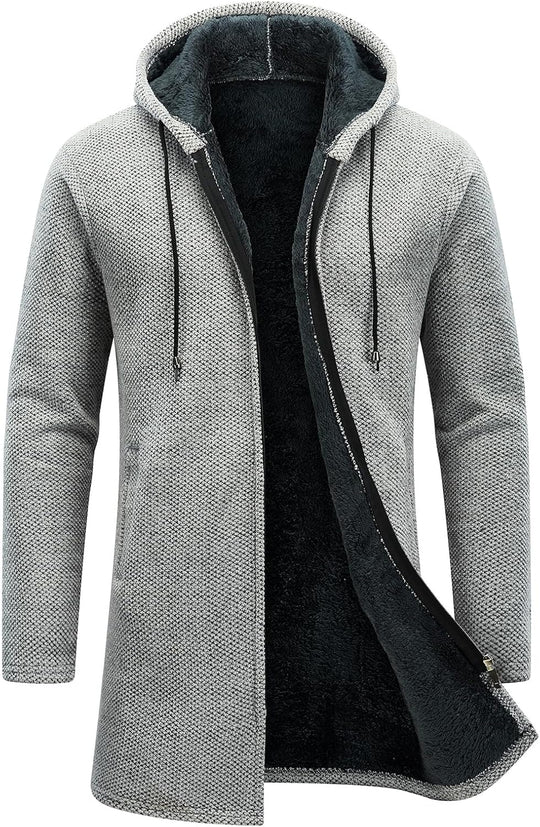 Marcell – Hooded Sherpa-Lined Cardigan Jacket for Men