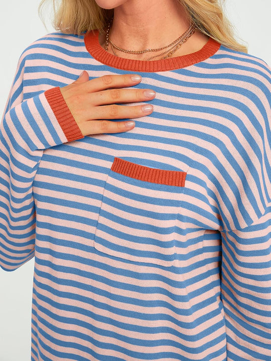 Cierra – Striped Long-Sleeve Casual Top for Women