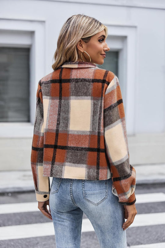 Danica – Plaid Button-Up Shacket for Women