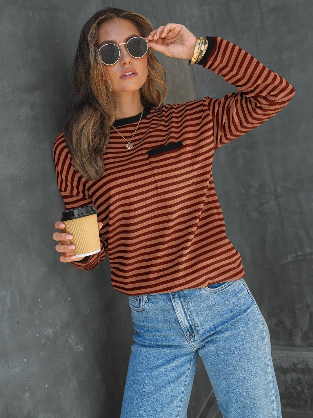 Cierra – Striped Long-Sleeve Casual Top for Women