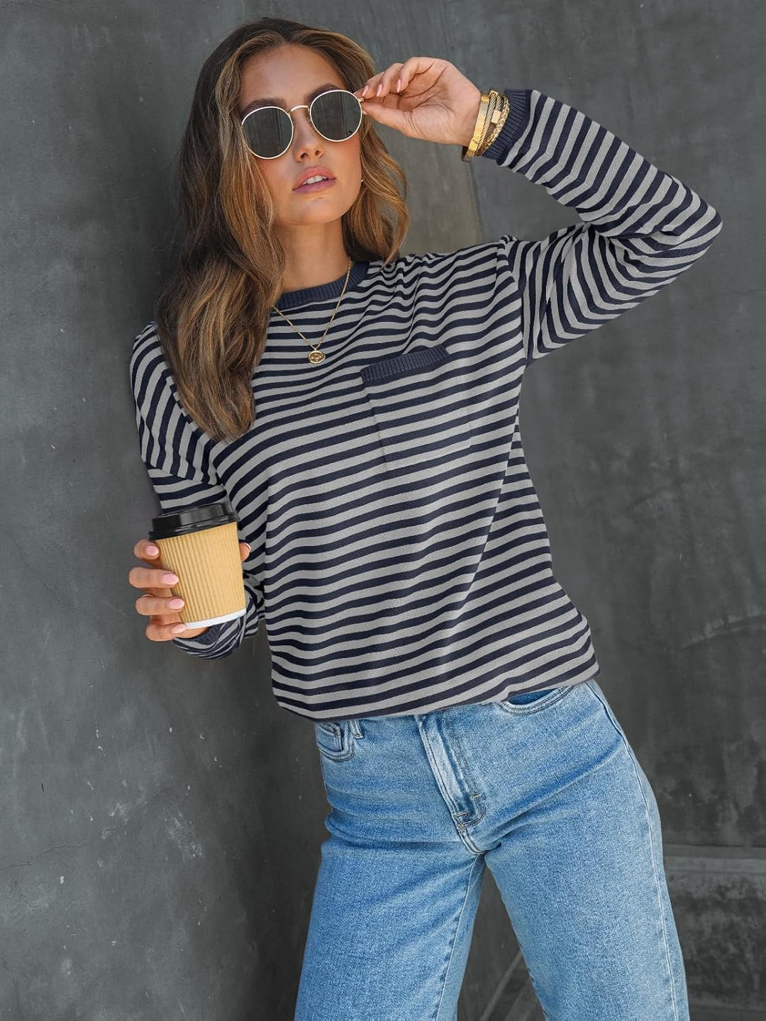 Cierra – Striped Long-Sleeve Casual Top for Women