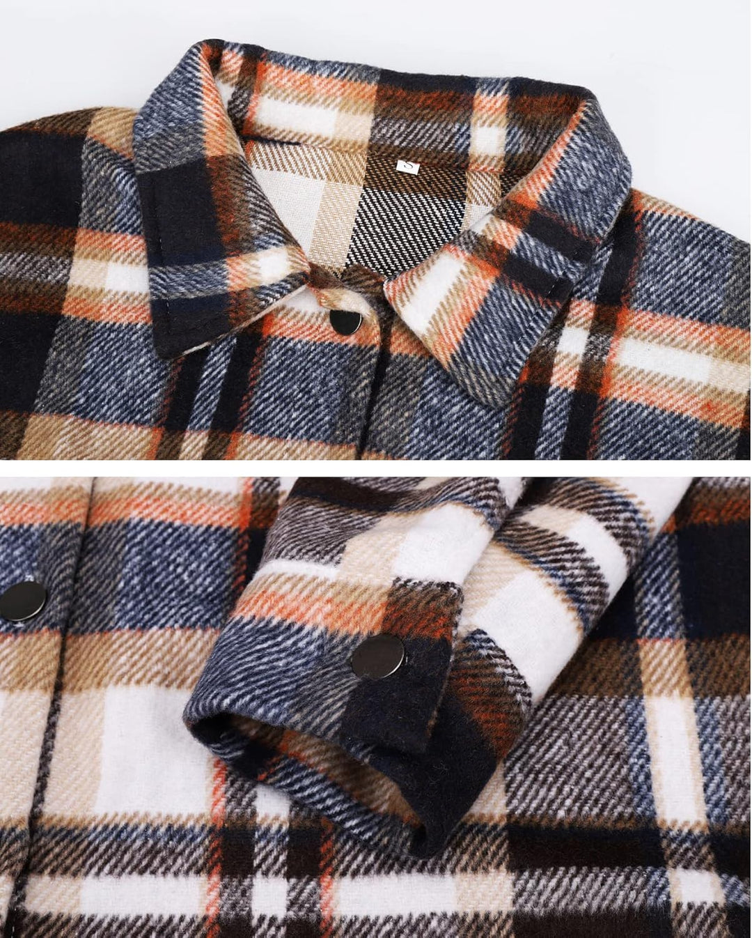 Izzie – Oversized Plaid Button-Up Shacket for Women