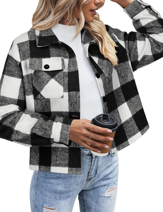 Danica – Plaid Button-Up Shacket for Women