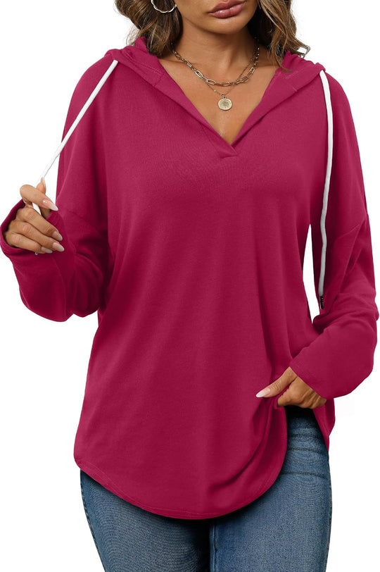 Addie – Plaid Hoodie Long-Sleeve Top for Women
