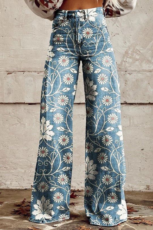 Matred - Floral Wide-Leg Jeans for Women