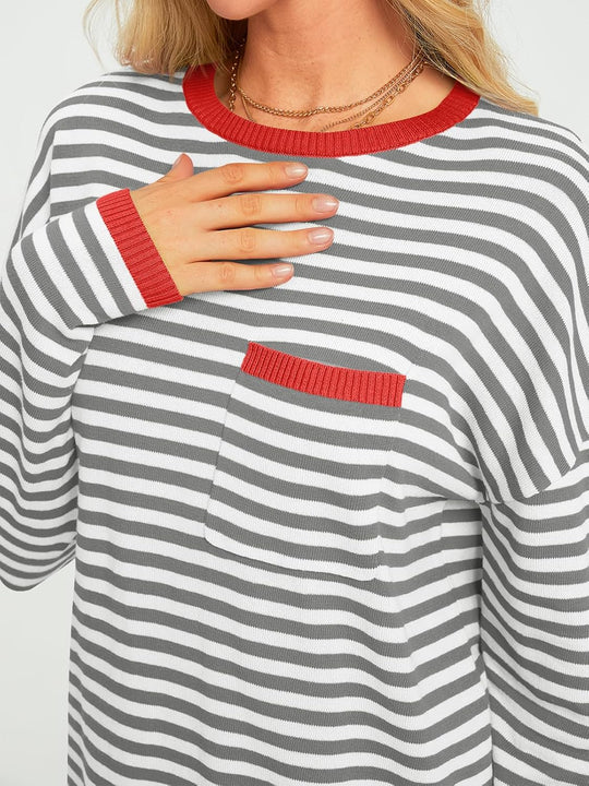 Cierra – Striped Long-Sleeve Casual Top for Women